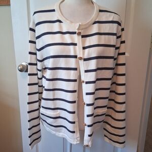 BTFBM Striped Knit Cardigan, Navy White. XL NWT